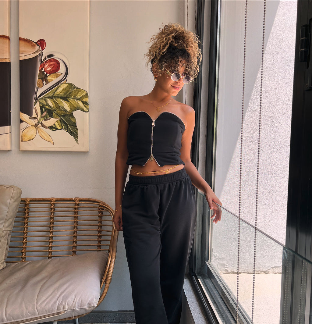 Double zipper top