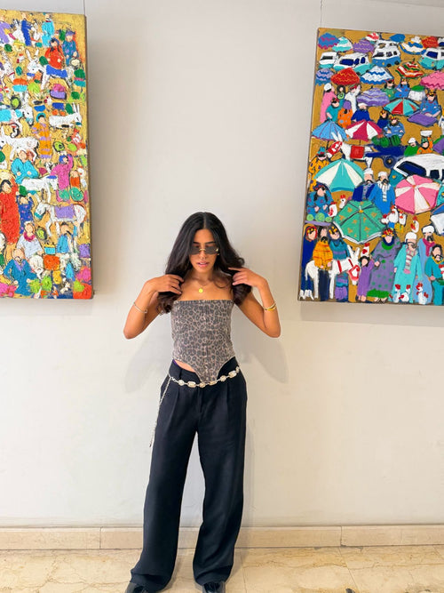 Cheetah print corset