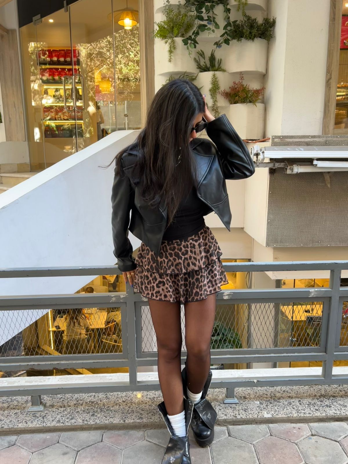Leopard print skirt