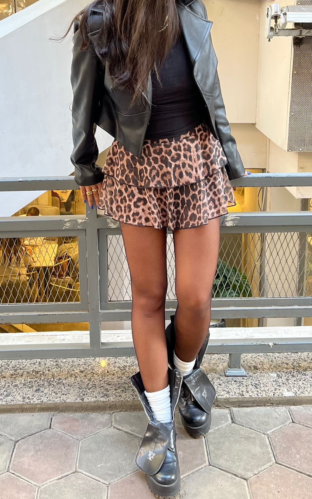 Leopard print skirt